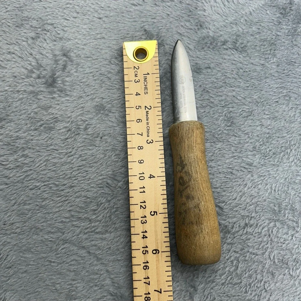 Serco Stainless Steel Oyster Knife Wood Handle Japan 53375 Vintage Shucker
